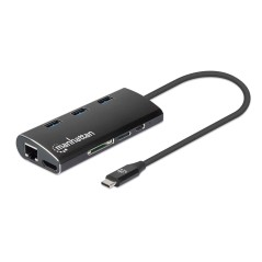 "Manhattan USB-C DockHub with Card Reader - Effortless Connectivity & Expansion | 152440"